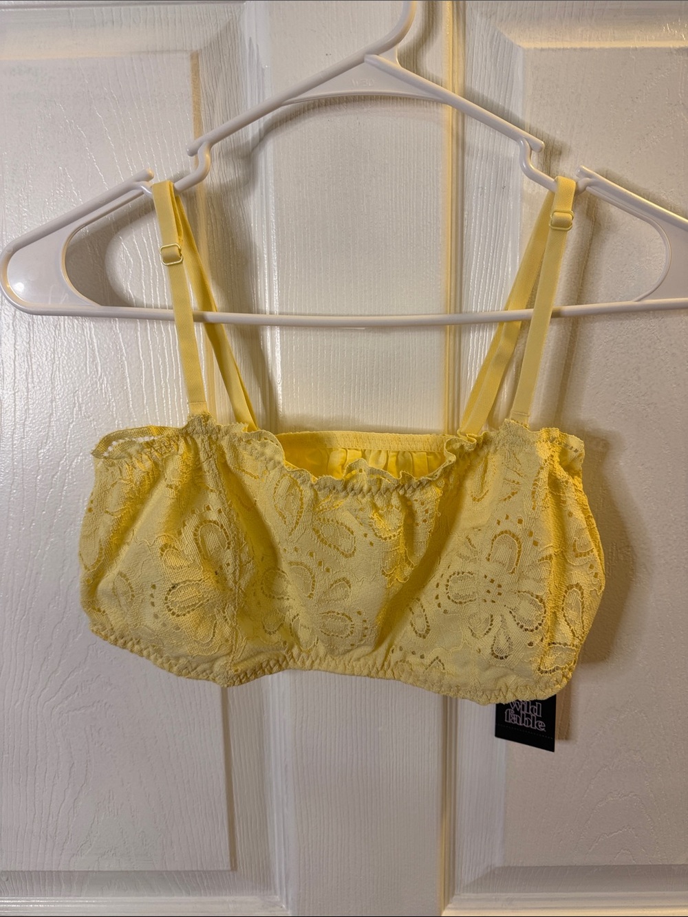 wild fable Yellow Eyelet Lace Bandeau Bralette